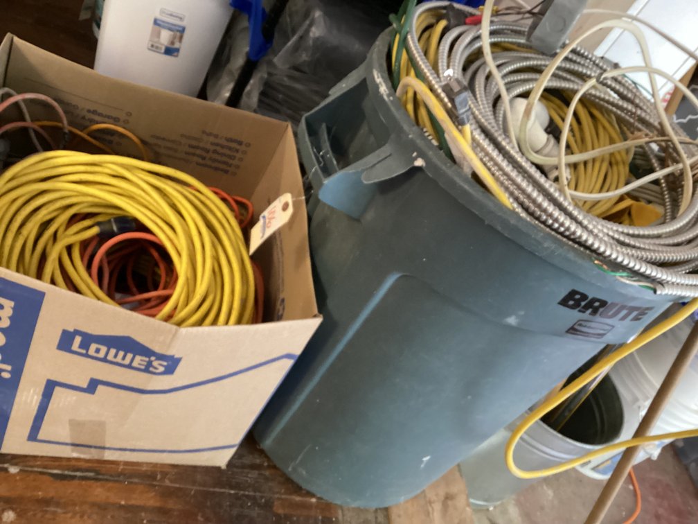 Image for Lot of Extension Cords and Drop Cords with Lights