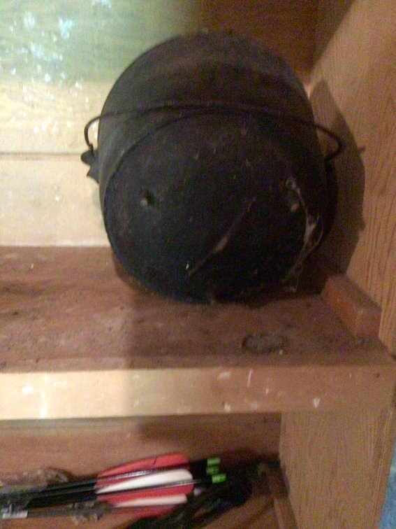 Image for Cast iron pot & tongs,