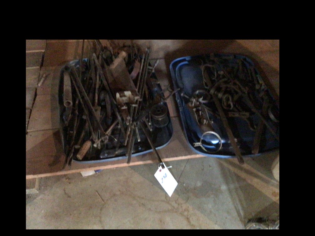 Image for Antique tools; card table and vintage sprayer