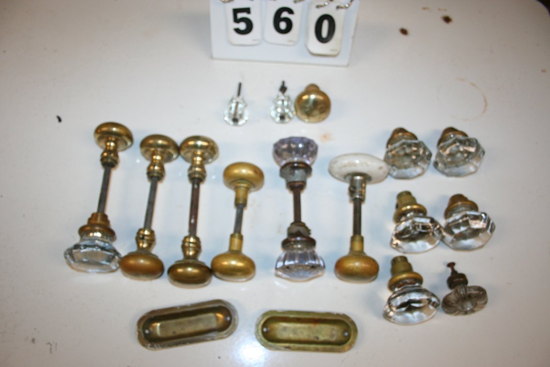 Image for Antique Door Knobs Brass & Glass