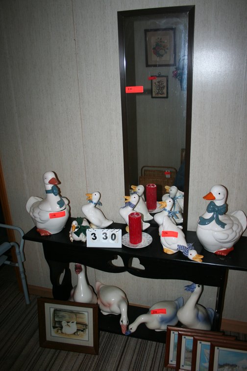 Image for Cookie jars, misc ducks, mirror, table, pictures