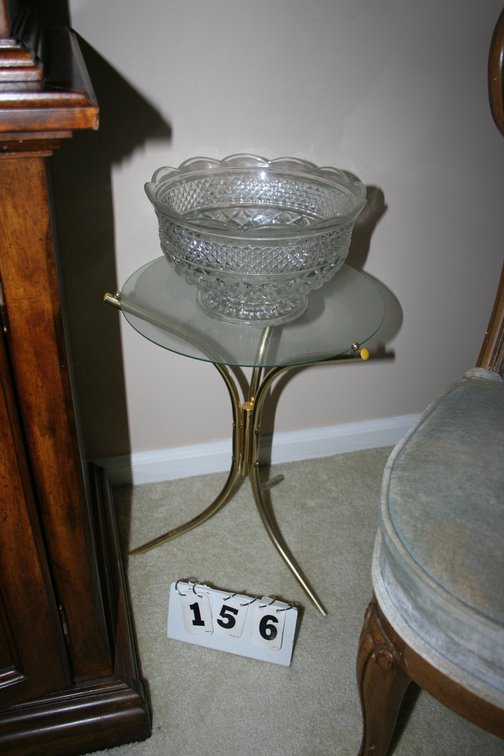 Image for Brass & Glass Table & Glass Bowl