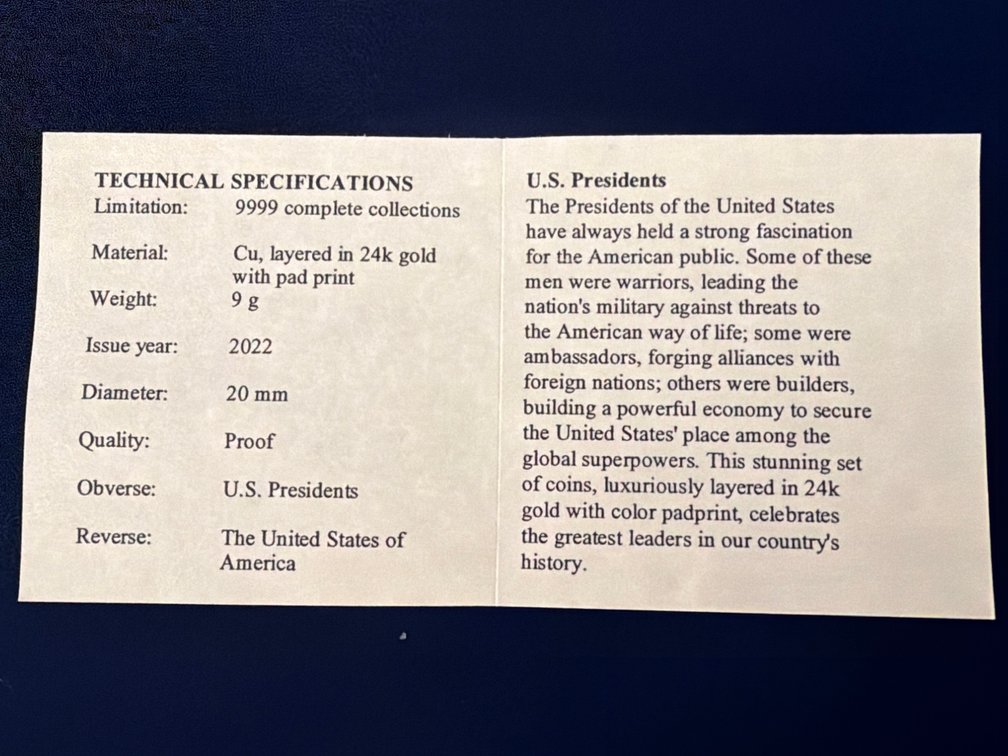 Image for Commemorative Collection Pad Print Coins