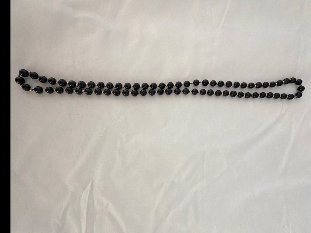 Image for Black Onyx Bead & Gold Necklace