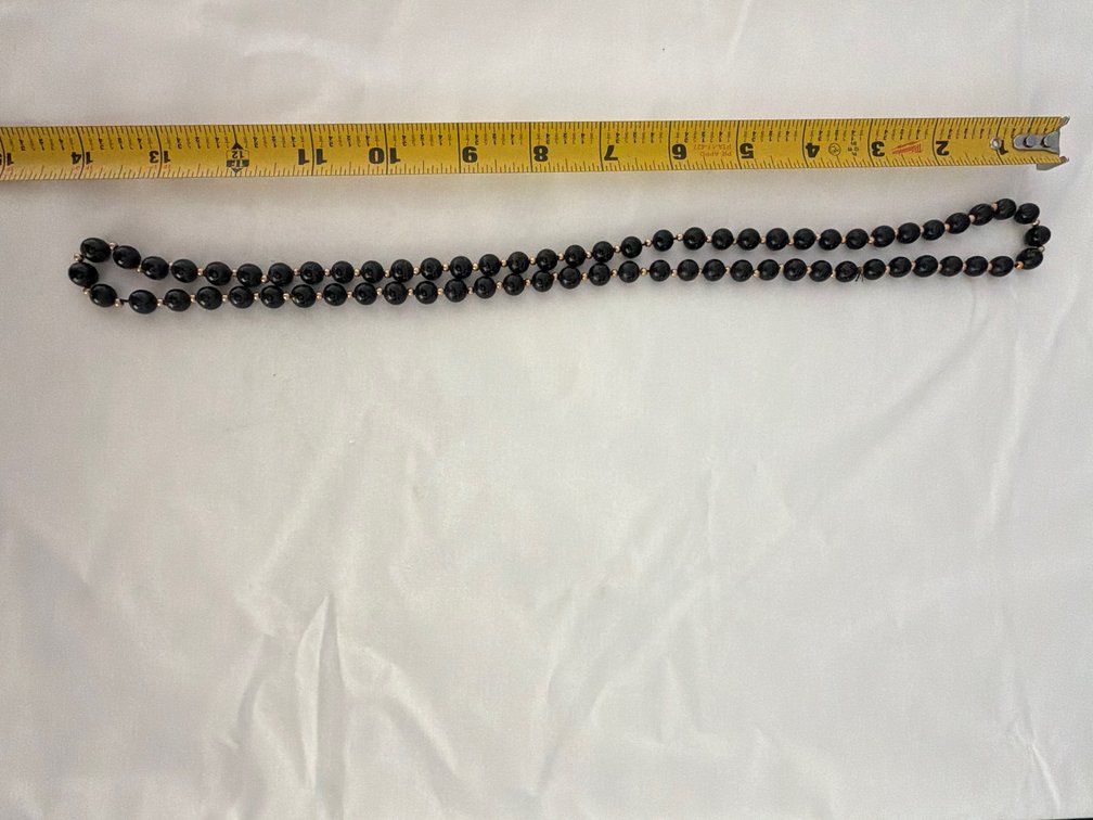 Image for Black Onyx Bead & Gold Necklace