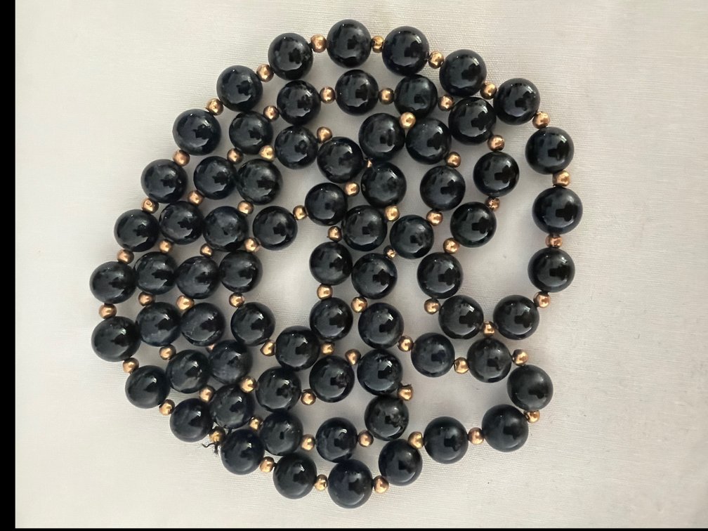 Image for Black Onyx Bead & Gold Necklace