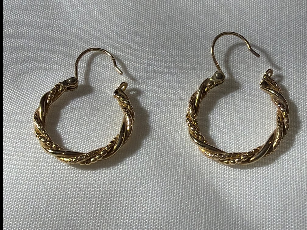 Image for 17 mm in diameter Twisted Rope Style Hoop Earrings