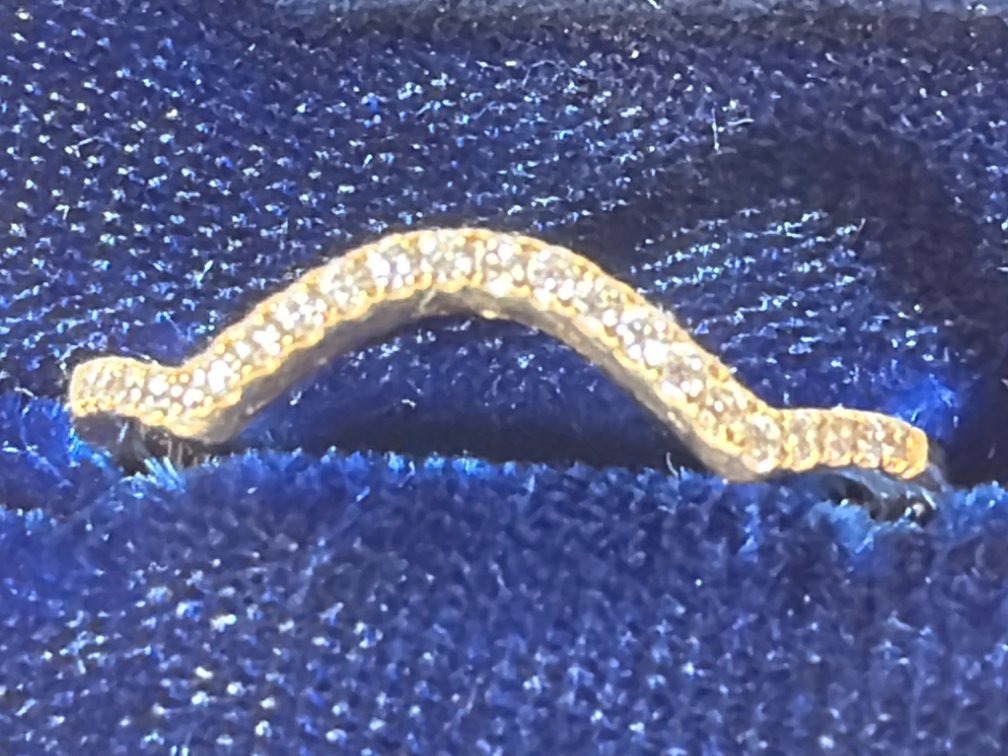 Image for 14K Yellow Gold, 1.0 mm wide Curved Wedding Band Ring