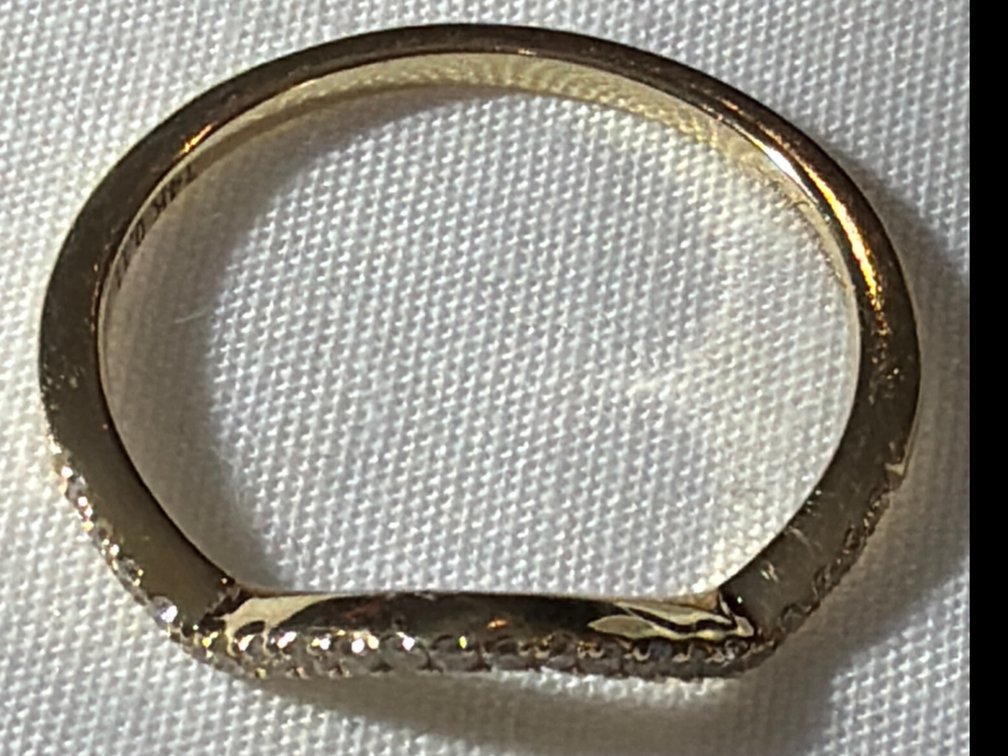 Image for 14K Yellow Gold, 1.0 mm wide Curved Wedding Band Ring