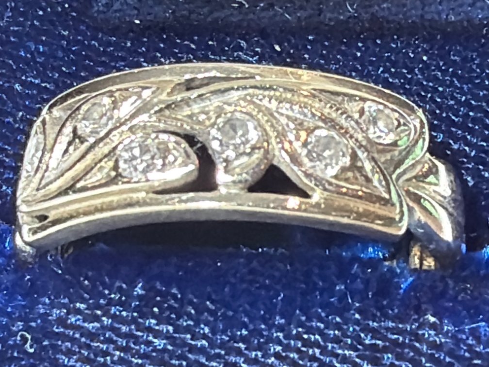 Image for 14K White Gold, 7.0 mm wide Filigree Wedding Band