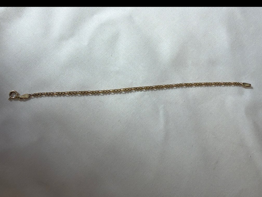 Image for 14K Yellow Gold  Double link Anklet Chain Bracelet