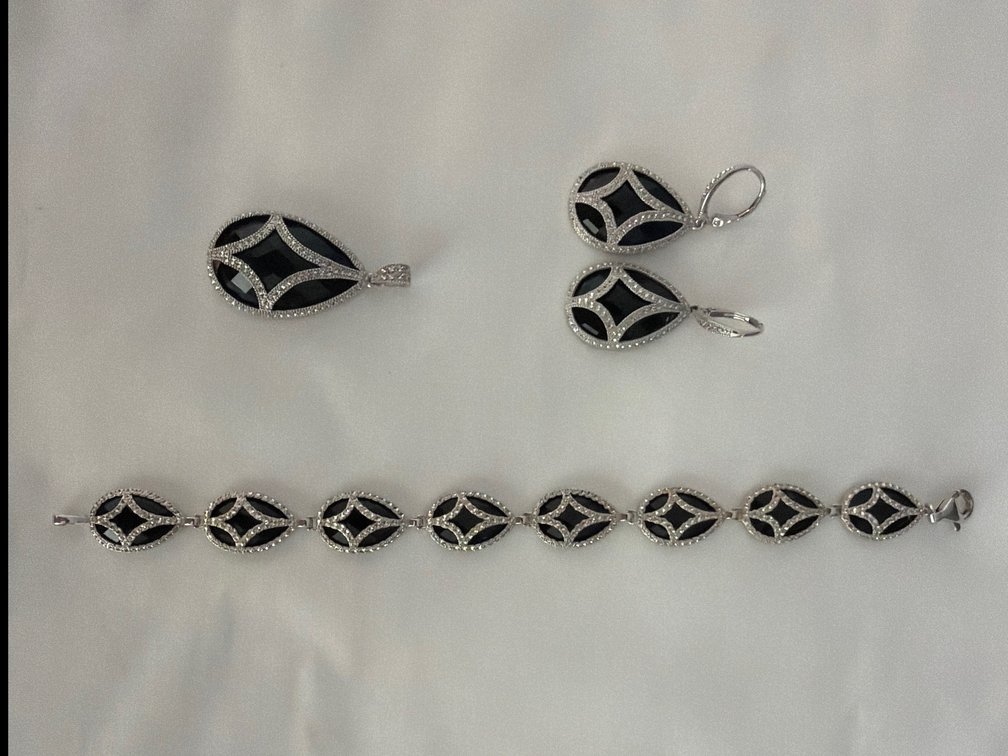 Image for Sterling Silver suite of Earring, Pendant, Bracelet,