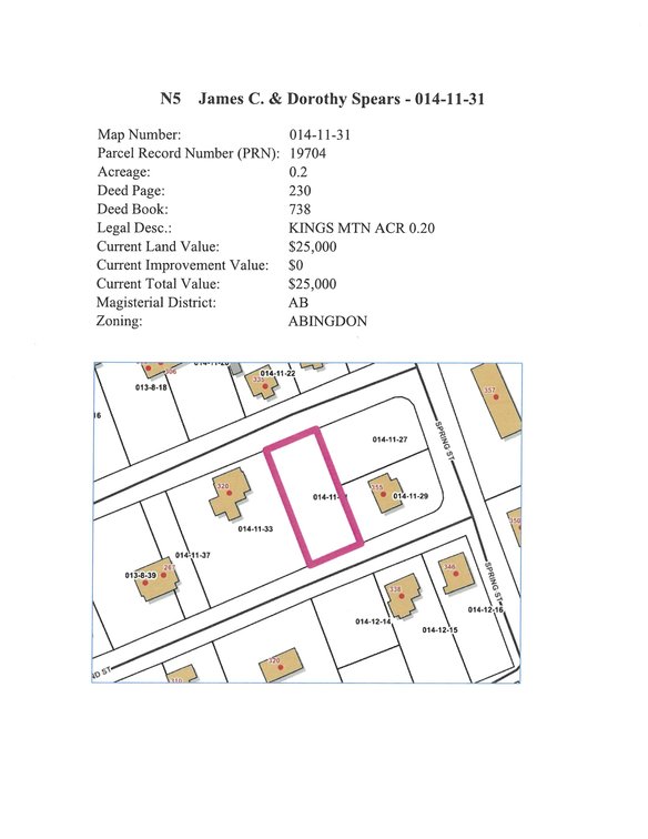 Image for NJ5 - 0.2 acre +/- between Madison and Highland Streets, Abingdon