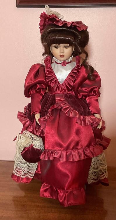 Image for Porcelain Doll on Stand