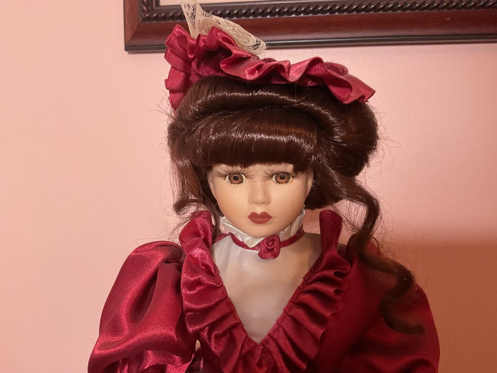 Image for Porcelain Doll on Stand