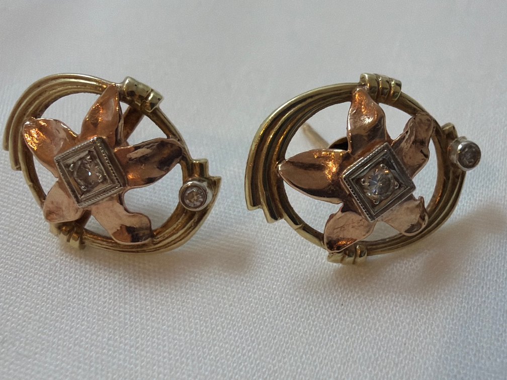Image for Ladies earrings, 14 carat yellow gold