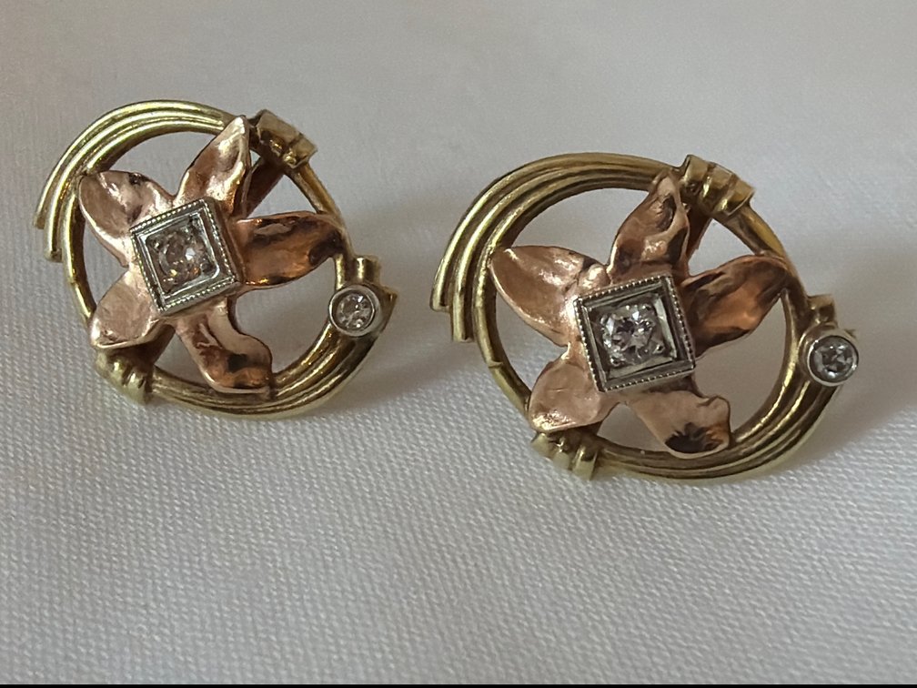 Image for Ladies earrings, 14 carat yellow gold