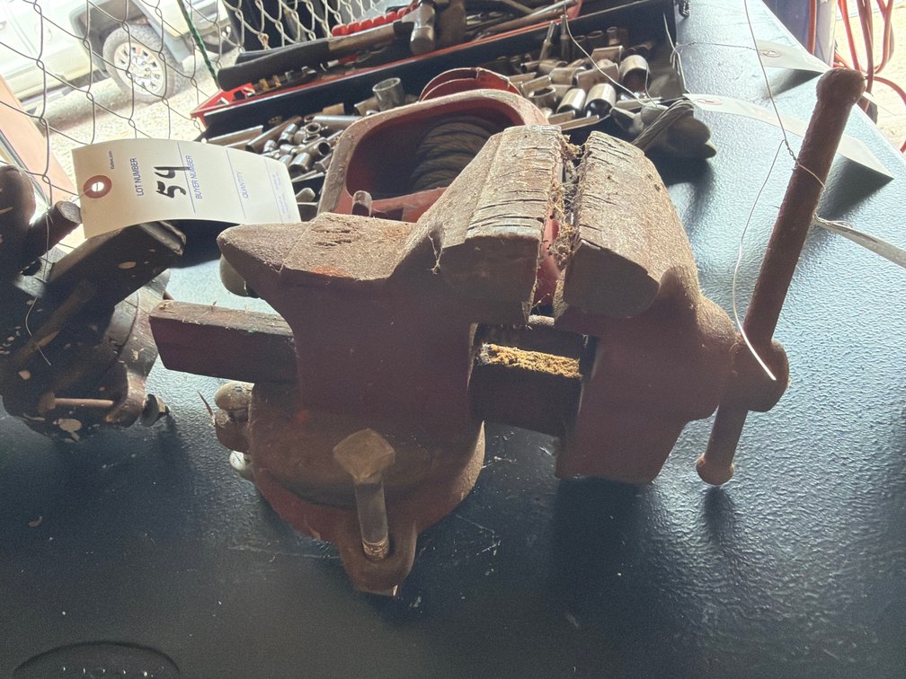 Image for Two bench vices and a pulley