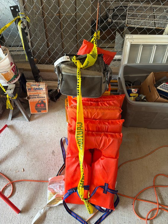 Image for Lifejackets and fishing supplies and poles