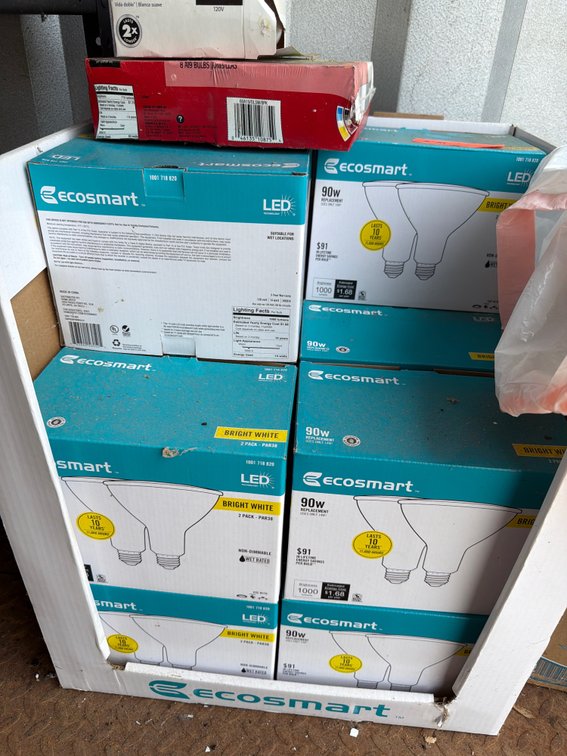 Image for Shelf and contents, various lightbulbs
