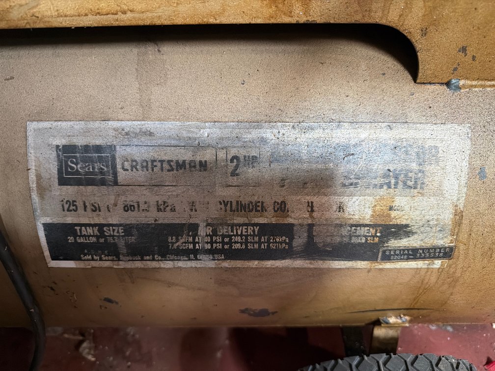 Image for Sears 2 hp air compressor