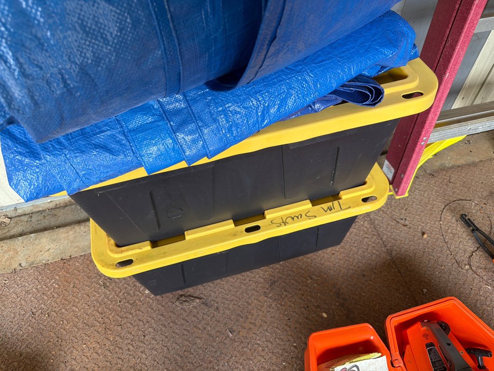 Image for Tarp and two tubs