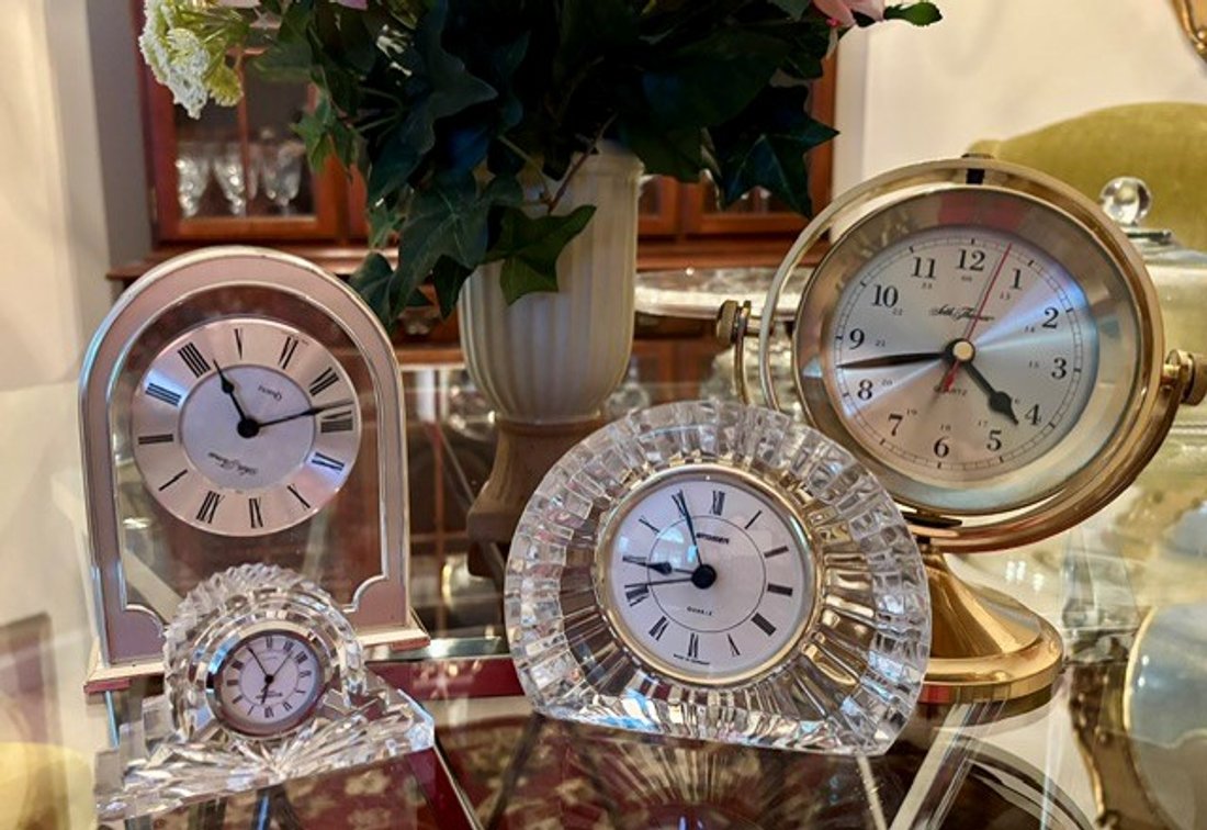 Image for Crystal and brass clocks