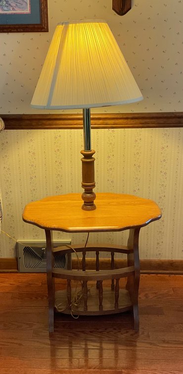 Image for Oak Table with Lamp