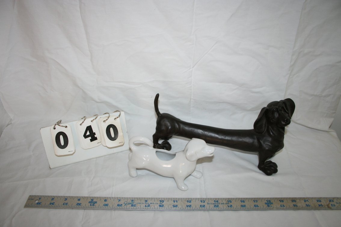 Image for Pair of Dachshunds - one is ceramic & other is resin