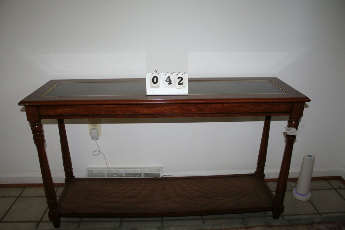 Image for Wood & glass top hall table - 1960's or 1970's