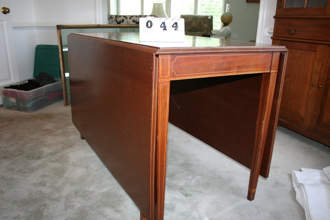 Image for Inlaid walnut dropleaf dining room table