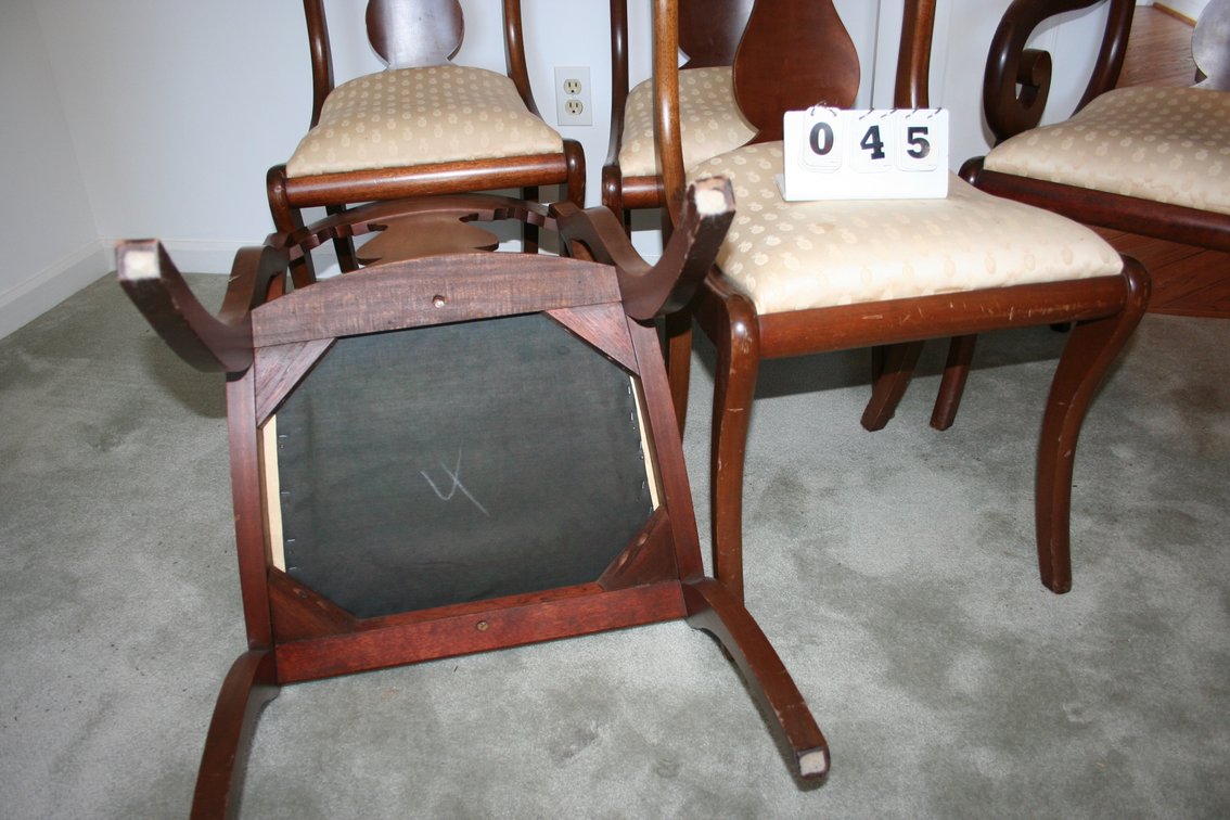 Image for Six walnut dining room chairs
