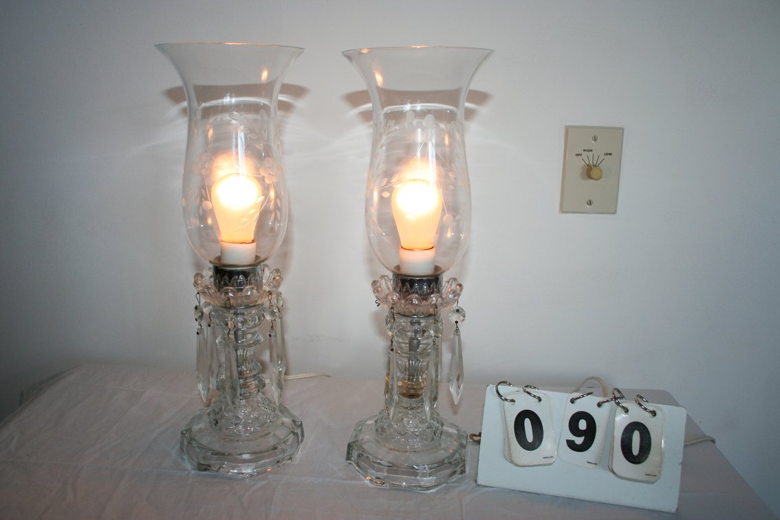 Image for Pair of 1940's crystal lamps