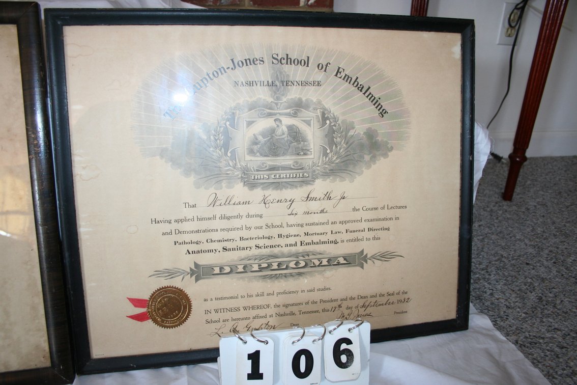Image for (4) framed diplomas - 1917 - early 1930's
