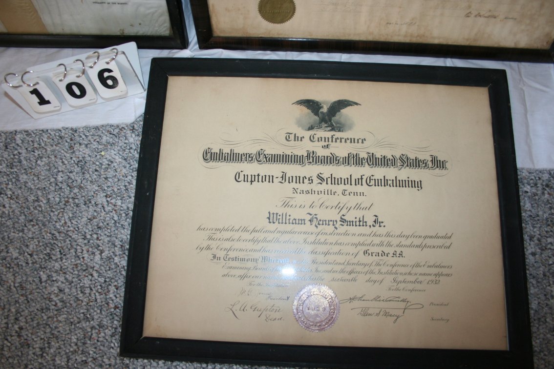 Image for (4) framed diplomas - 1917 - early 1930's