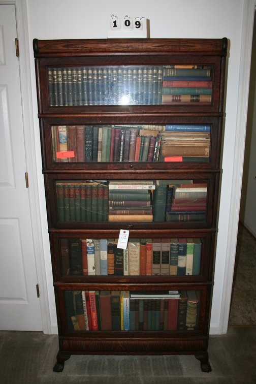 Image for Early 1900's quarter-sawn oak 5 section barrister bookcase
