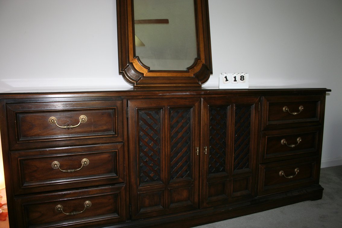Image for Drexel 4 piece queen size bedroom suite from 1968