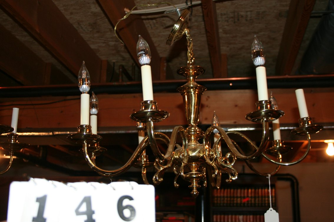 Image for 8 arm brass dining room chandelier