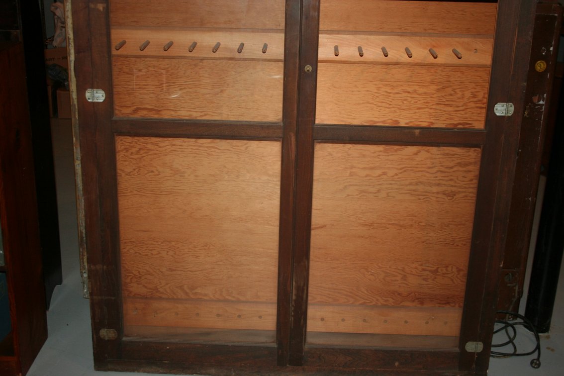 Image for Homemade pine 4 pane, 2 door lighted gun cabinet