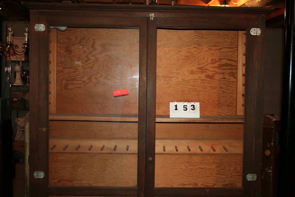 Image for Homemade pine 4 pane, 2 door lighted gun cabinet