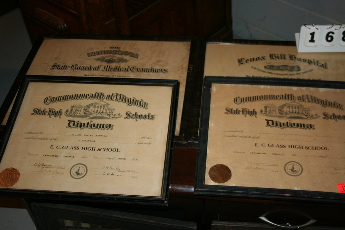Image for Collection of (10) framed diplomas & photographs