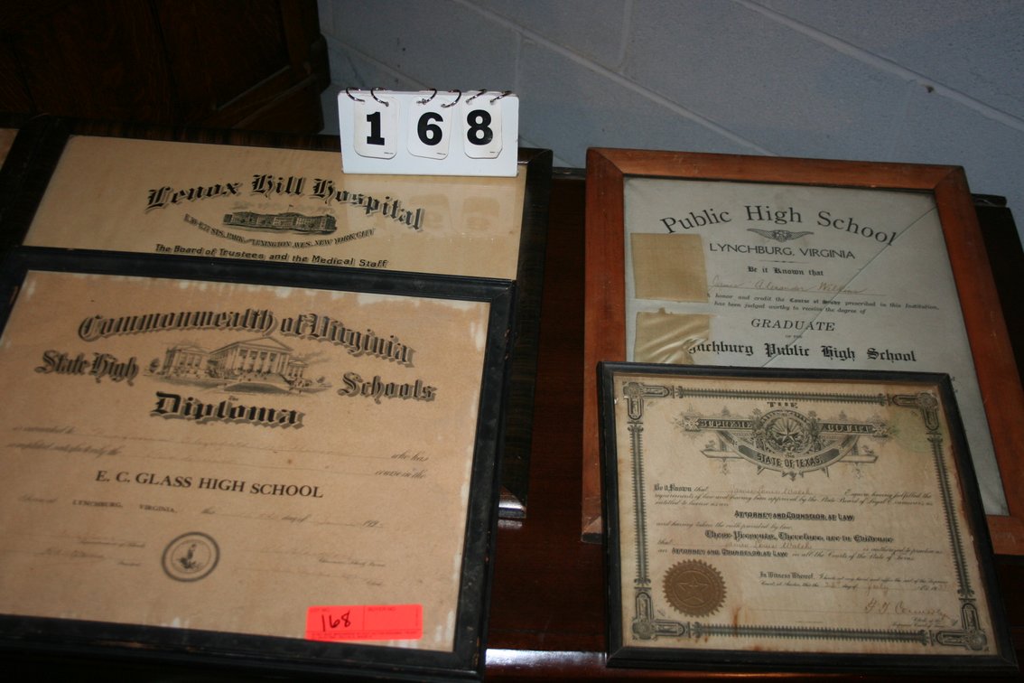 Image for Collection of (10) framed diplomas & photographs