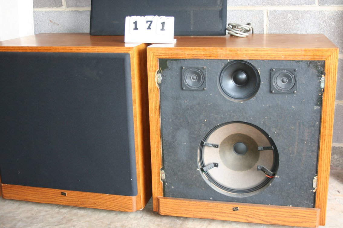 Image for Pair of Bozak Model D-302A century speakers in oak cabinet