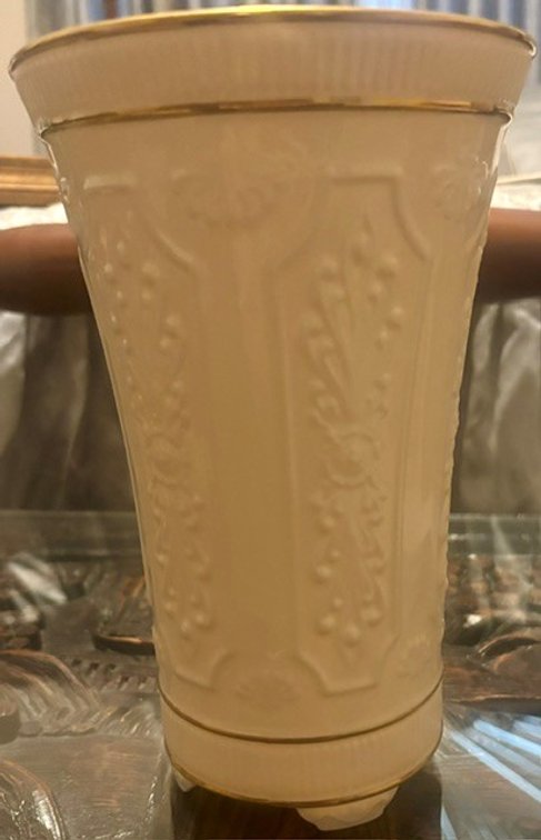 Image for 8” gold-rimmed Lenox Vase