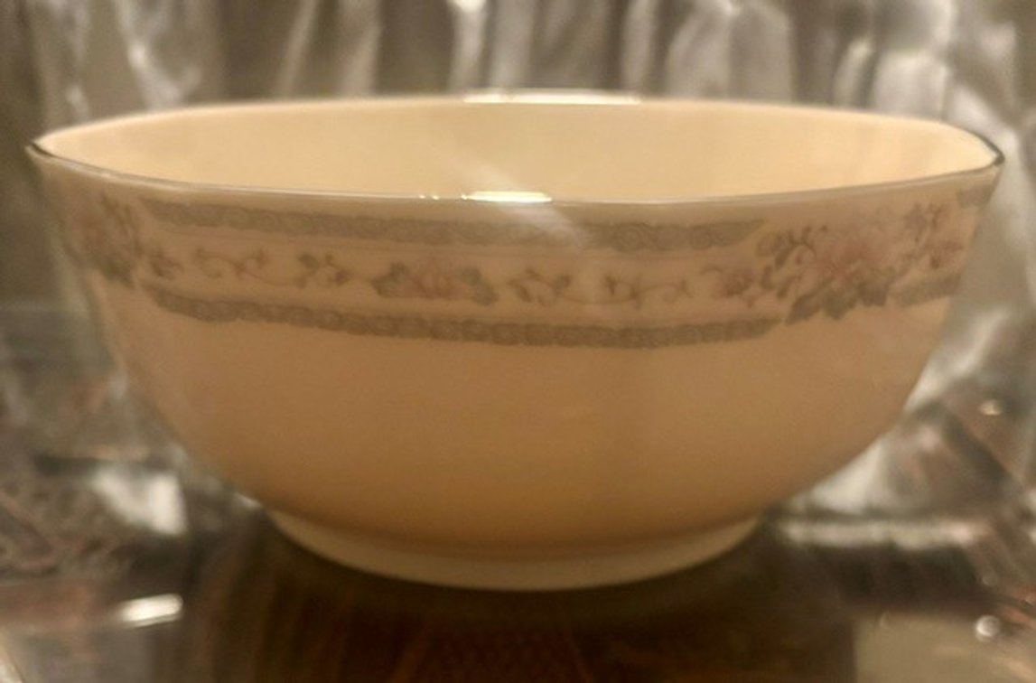 Image for 8” Lenox bowl with blue design around outer rim
