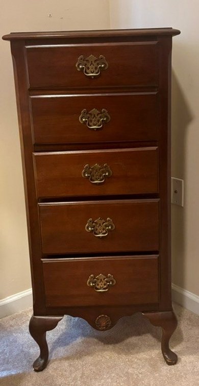 Image for Vintage Ethan Allen solid cherrywood 4-poster bedroom set