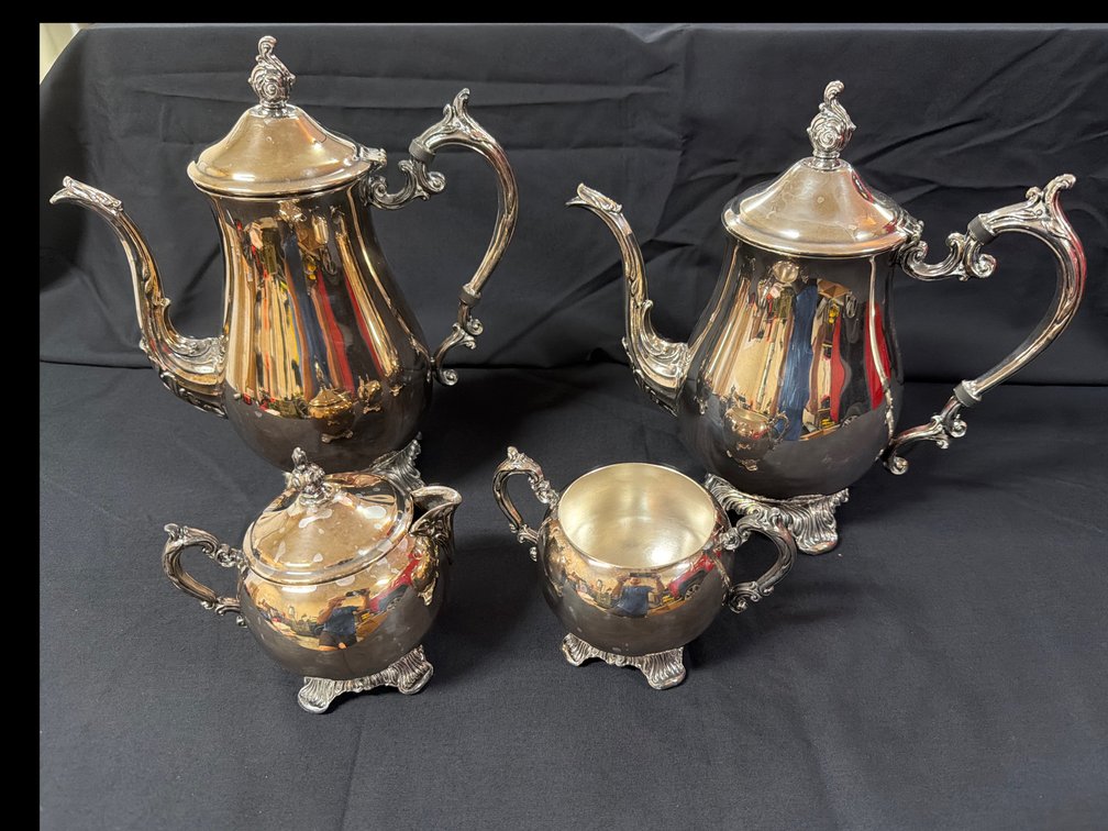 Image for FBRogers coffee and tea pitchers, cream and Sugar and serving tray