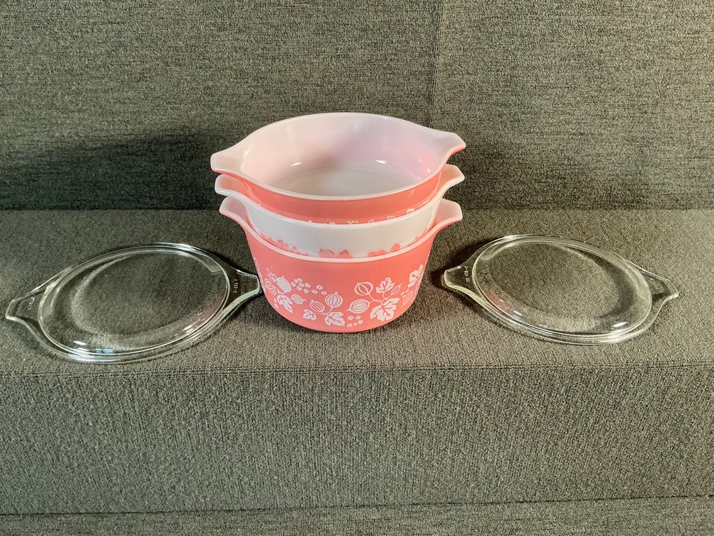 Image for Vintage “Gooseberry Pink” Pyrex !!!