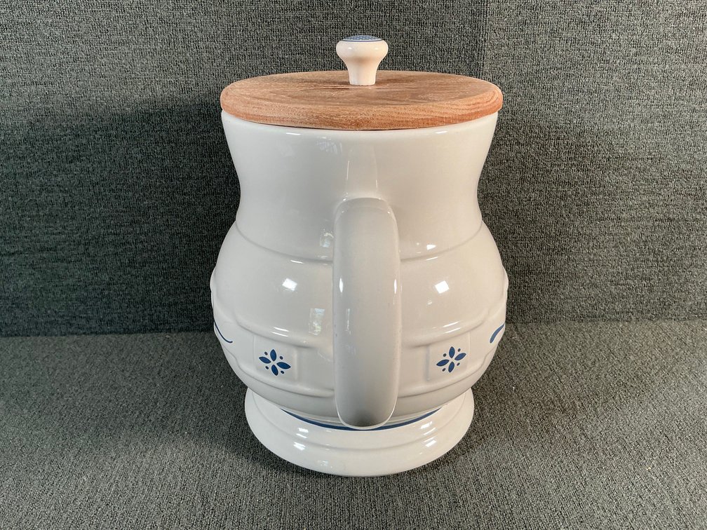 Image for Longaberger Pottery Pitcher with Wooden Lid
