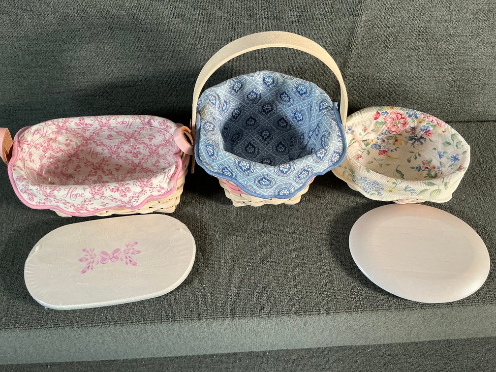 Image for 3 Small Longaberger Baskets - Pink Highlights